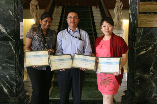 Winners (from left) - Rina Julian, Mohd Shuib and Angie Ng.