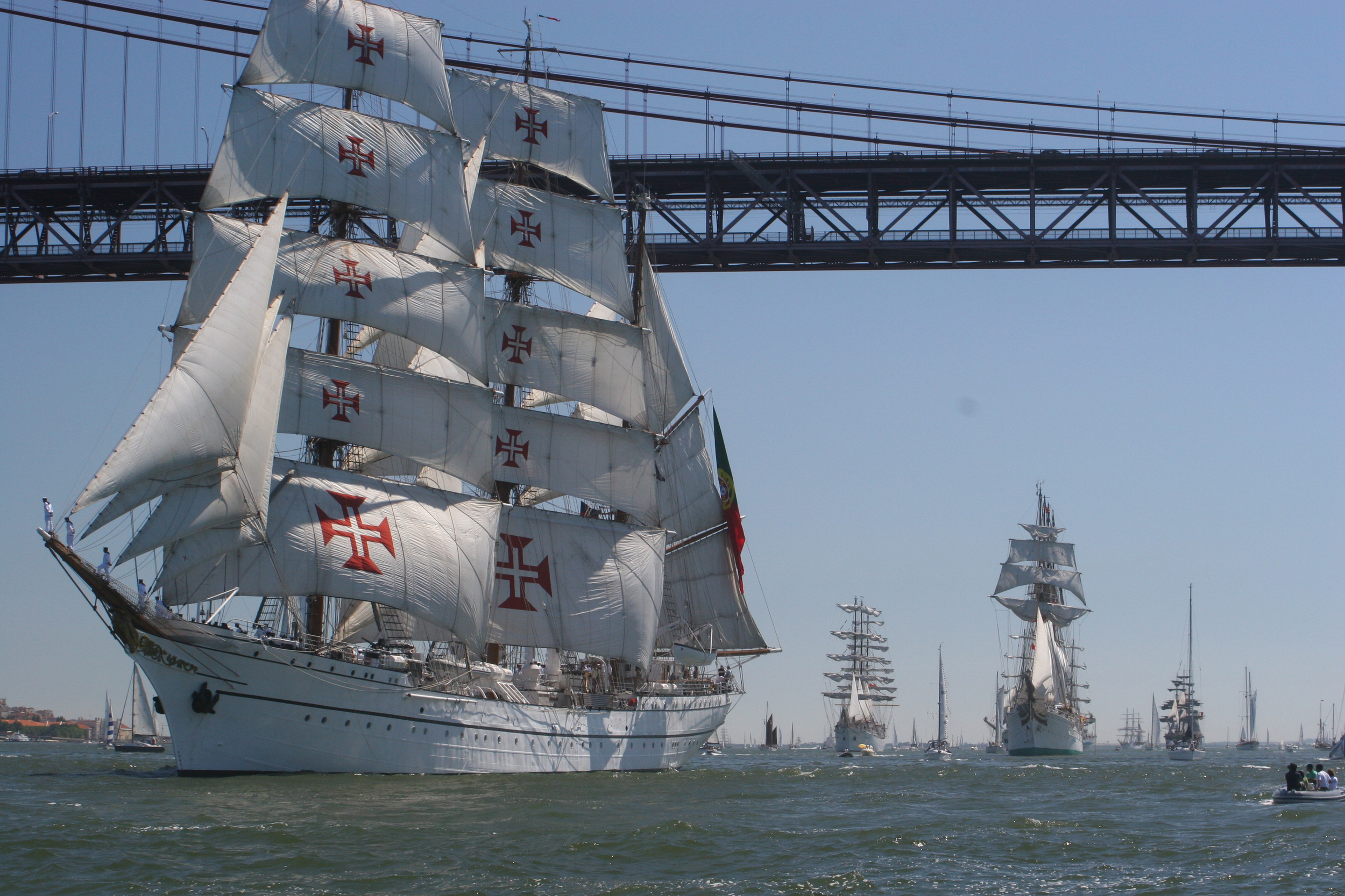 The SAGRES Ship in the Parade of Sail during The Tall Ships Races 2006 in Lisbon