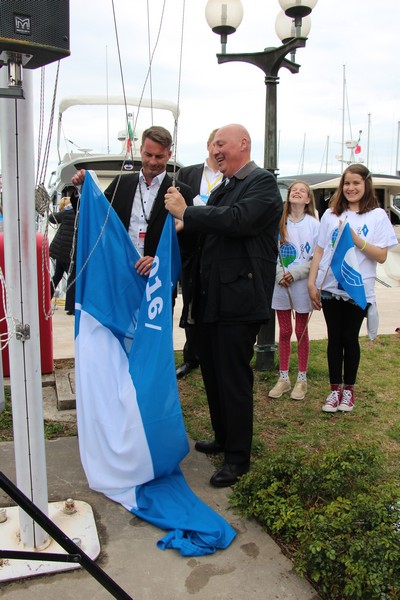 The 23rd Blue flag for Marina Portorož was raised by Mr. Roberto Perocchio, Chairman of ICOMIA Marina Group, and Mr. Sebastjan Selan, Director of Marina Portorož