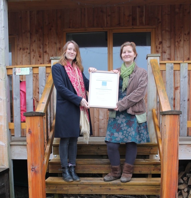 Left to right: Emily Wells from Keep Wales Tidy (Green Key), Mara Morris from Denmark Farm. 