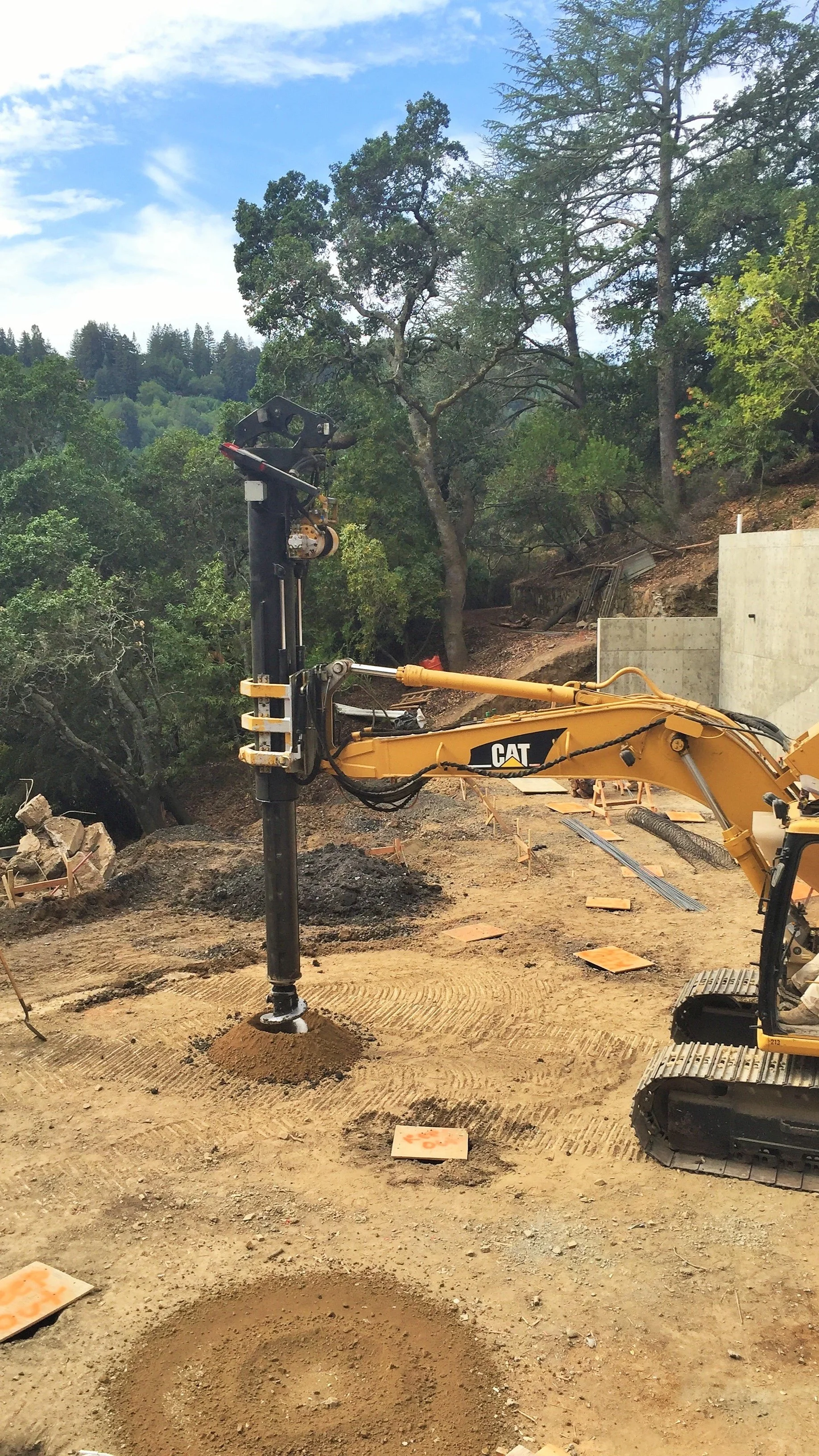 Drilling of piers.