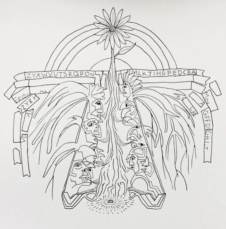 (This beautiful and poignant art is by Render Allumaya. It was birthed during our call in deep connection with Spirit and the Kontomble. Thank you Render, we honor you.) 