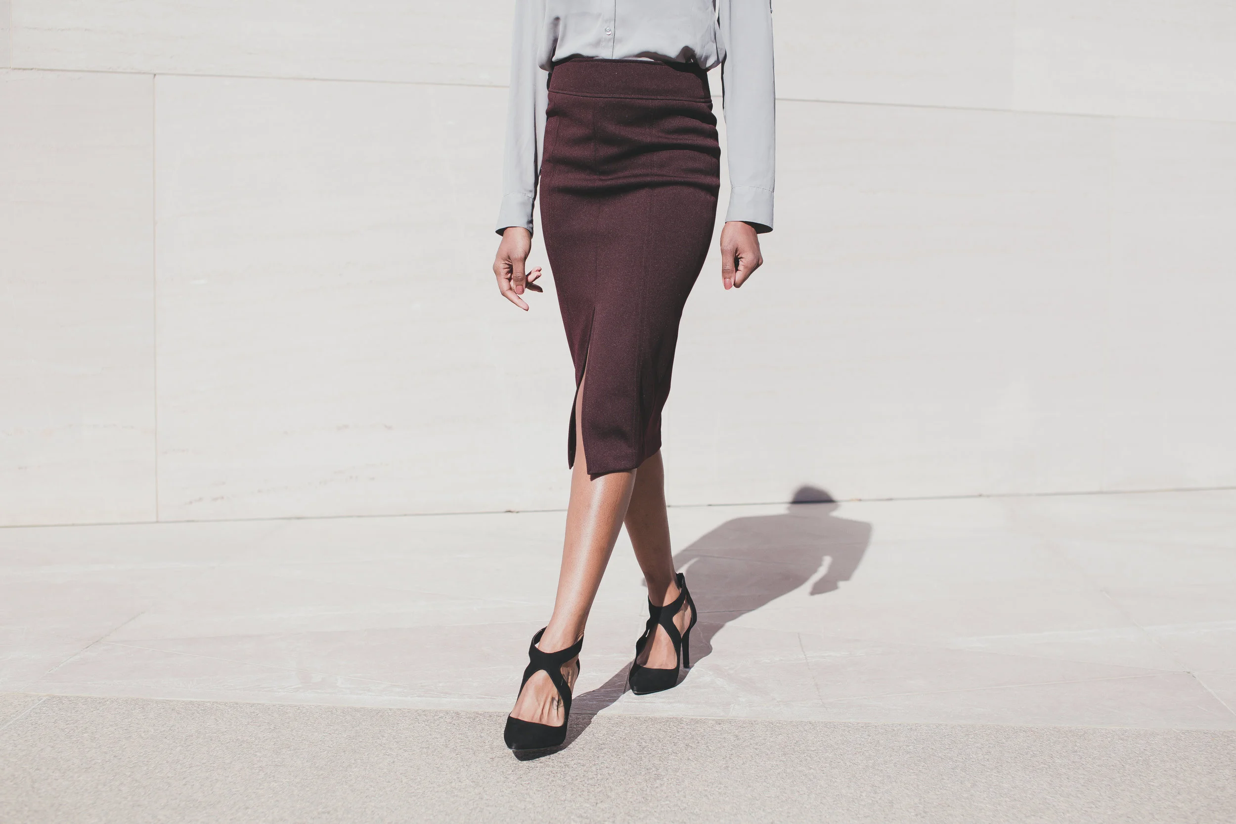 Burgundy CEO skirt w/ vent