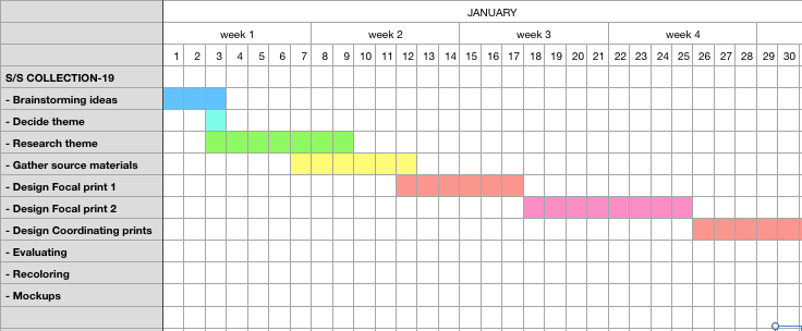 Mark the days with filling colors or inserting arrows.
