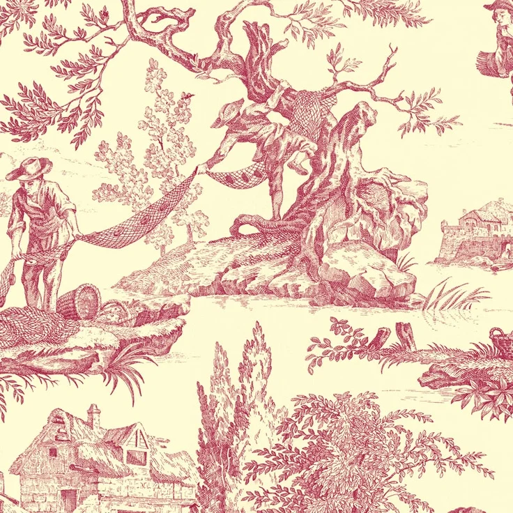 Toile showing the life and labour of fishermen.