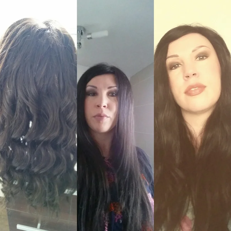 Trendco Diamond wig worn three different ways