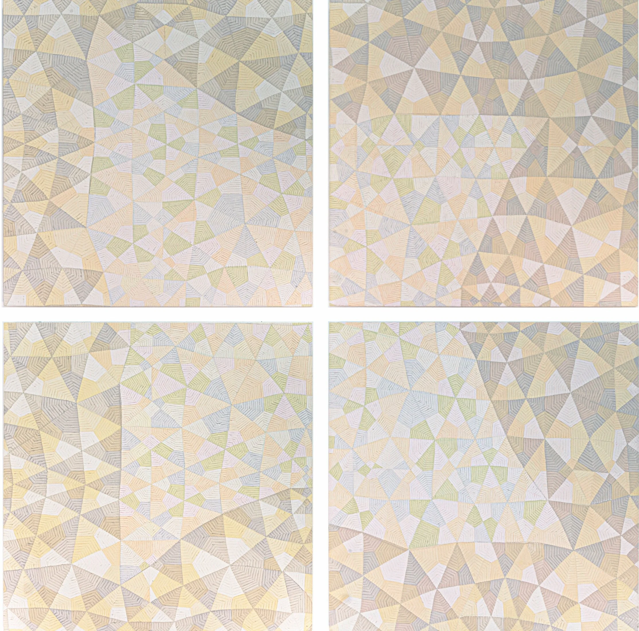  Orbit, 2019, oil on board (four panels), 142x142cm 