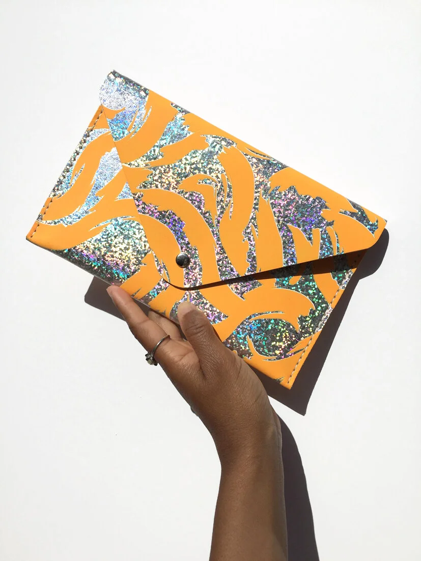 4 Joanna Vanderpuije leather envelope clutch sparkle orange detail.jpg