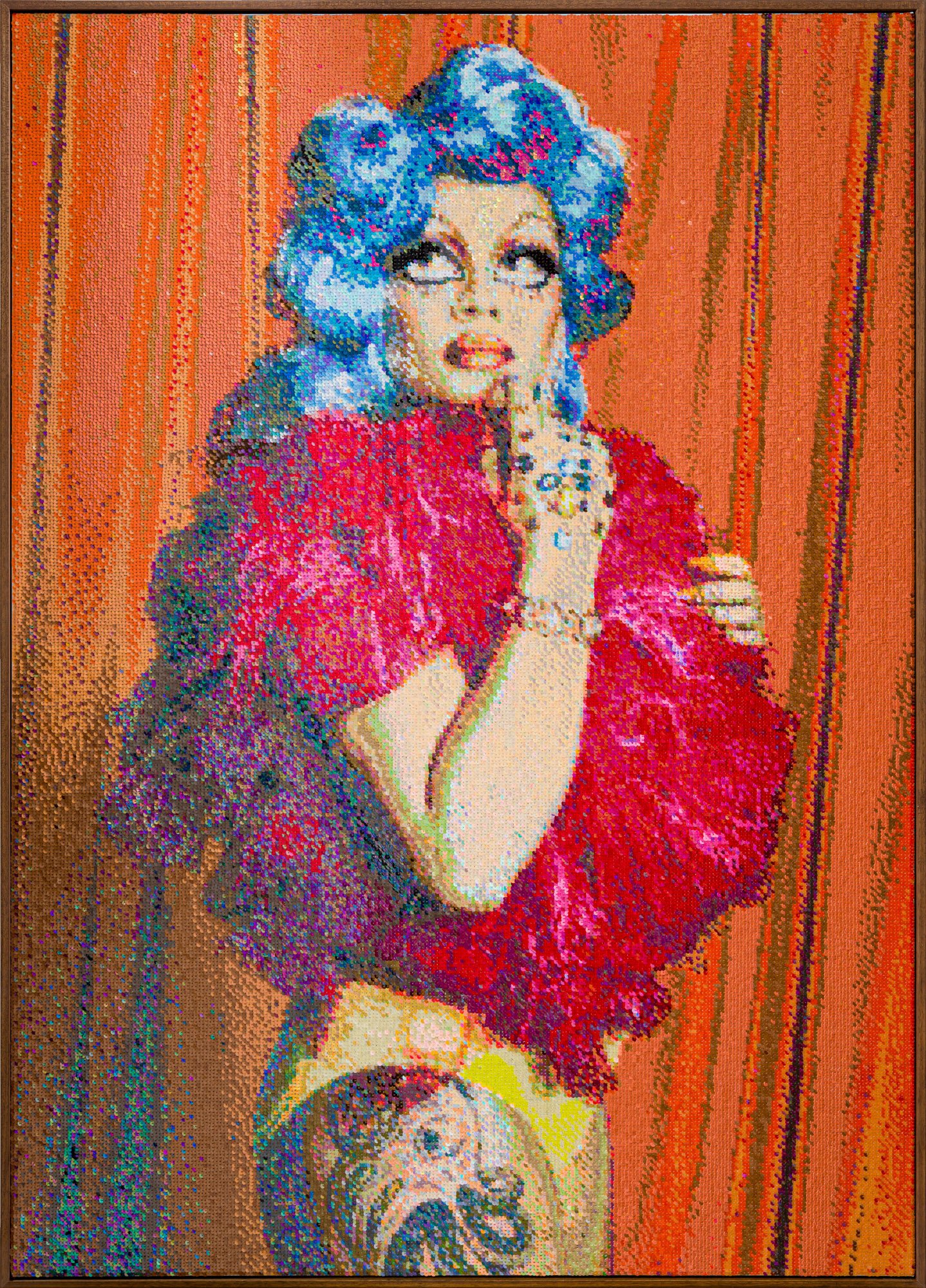 Frances Goodman_Big Eyes_2021_Hand Stitched Sequins on Canvas_154.5 x 111 x 7cm.jpg