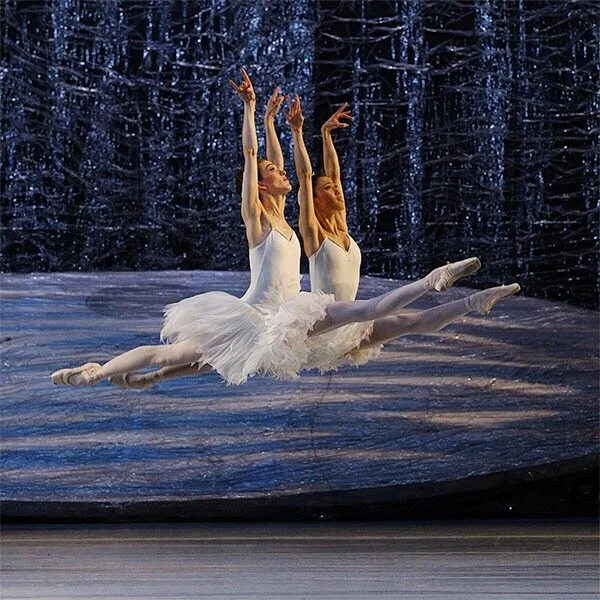 Juliet Burnett & Ako Kondo in Graeme Murphy's Swan Lake (2012). Photo Jeff Busby