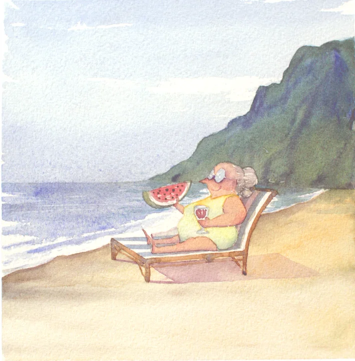 Watercolour over hot press paper.