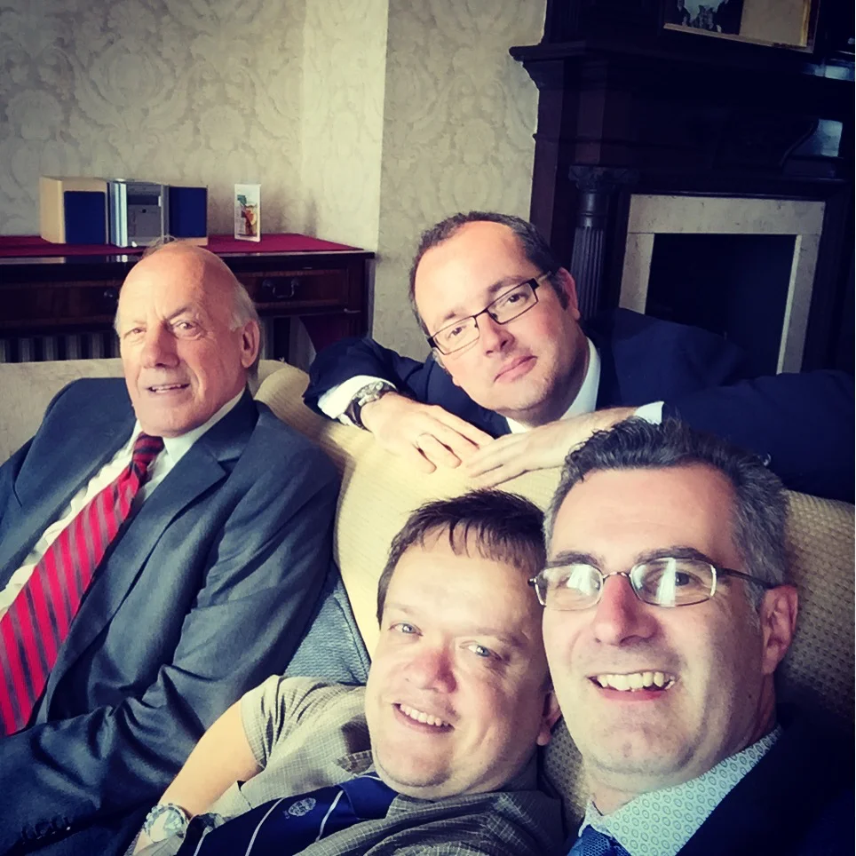 The four club representatives at the dinner: Chris Davies (chairman), Karl Florczak (web and social media), Stuart Crawford (secretary) and Andrew Calvert (commercial manager)
