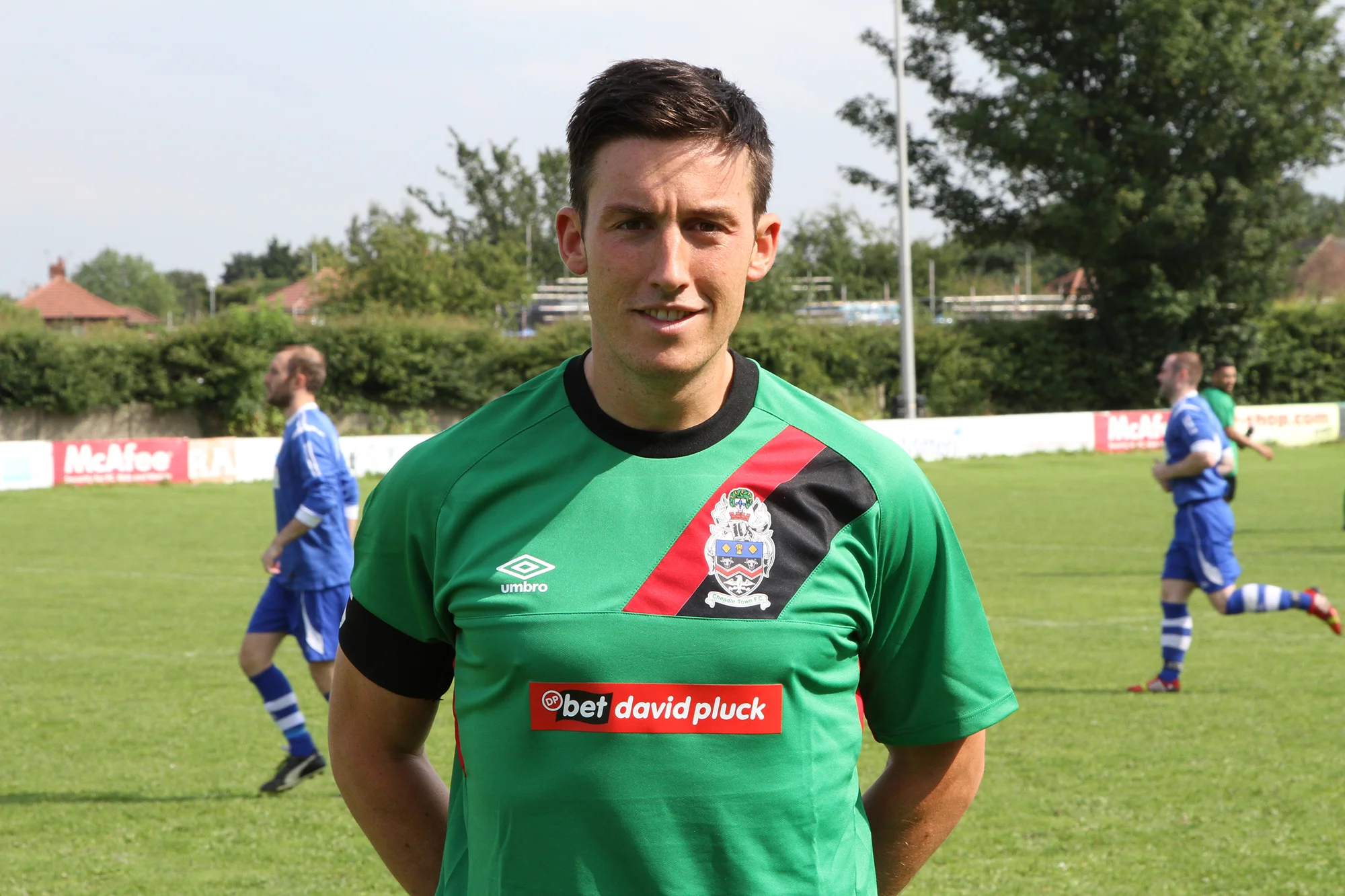Team captain Anthony Trucca modelling the home shirt last weekend
