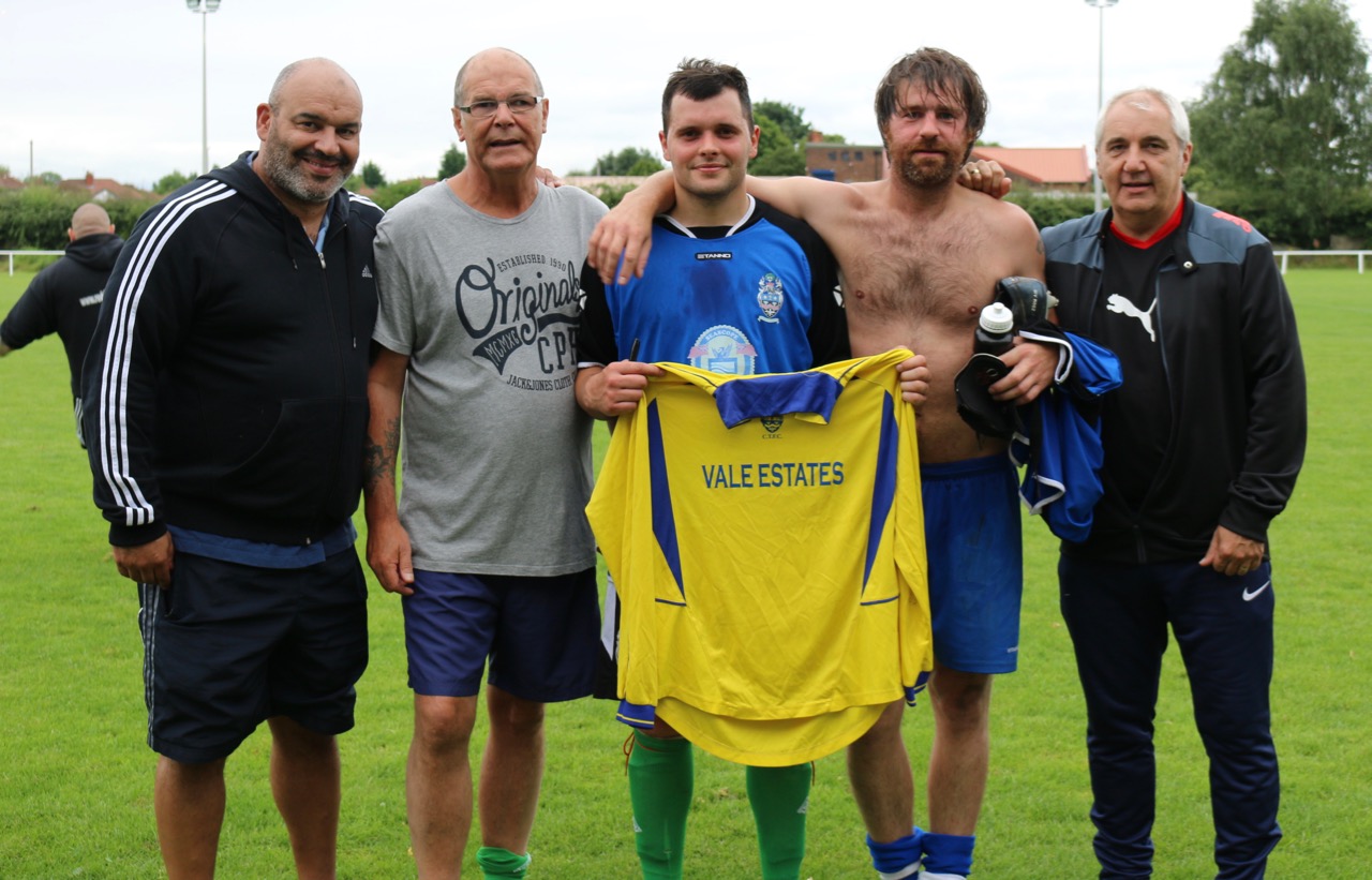Andy is presented with the shirt - all signed by today's attendees - he wore when he scored versus FC United of Manchester way back in the 2005-06 season