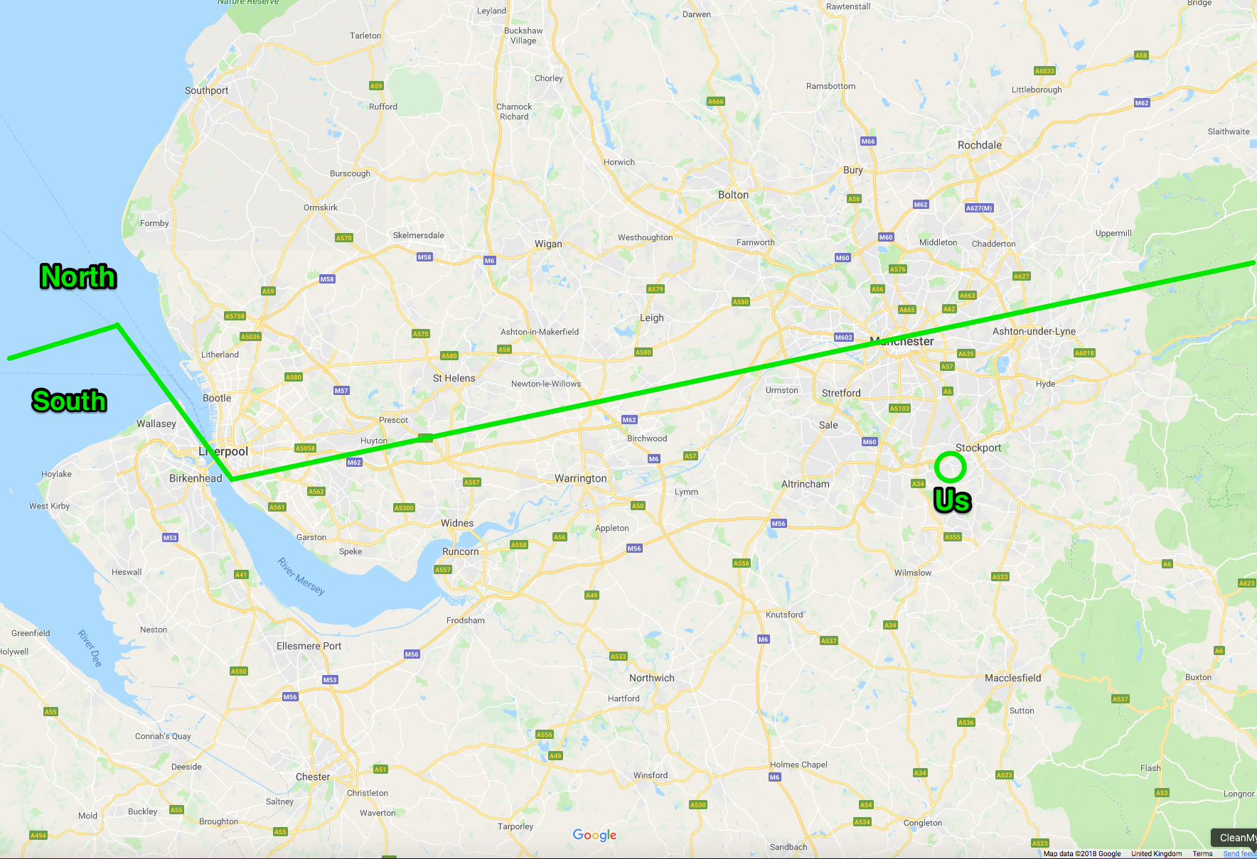 A very approximate guide to the geographical division Map data copyright Google 2018