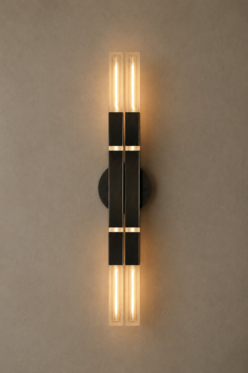 Daikon Studio Banded KoKo Sconce Satin Black.png