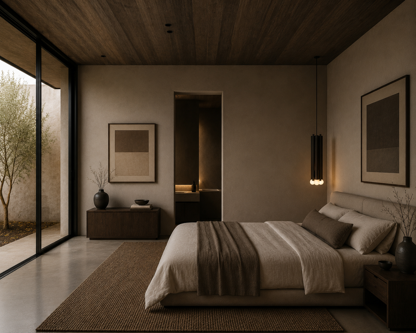 Daikon Studio Chamber Pendant Single Install Bedroom.png