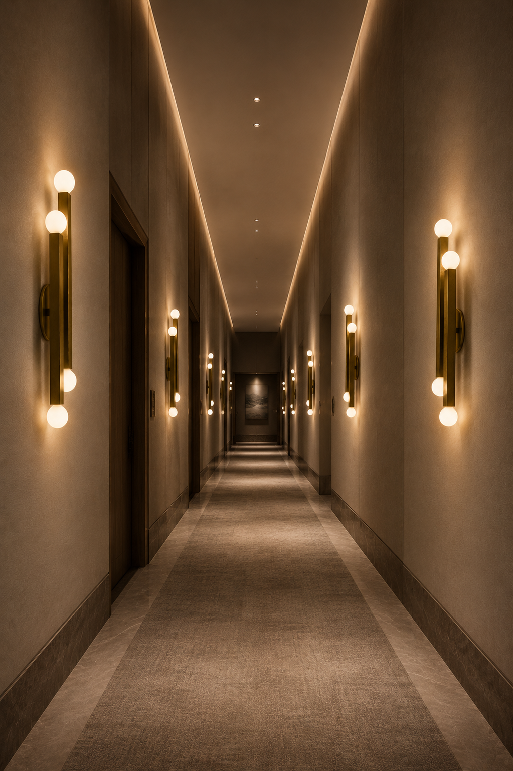 Daikon Studio Slope Sconce Burnished Brass Hallway Interior.png