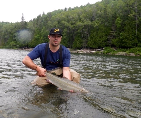 Zach Porcello releases his first Bonaventure salmon, nice fishing Zach and congratulations!