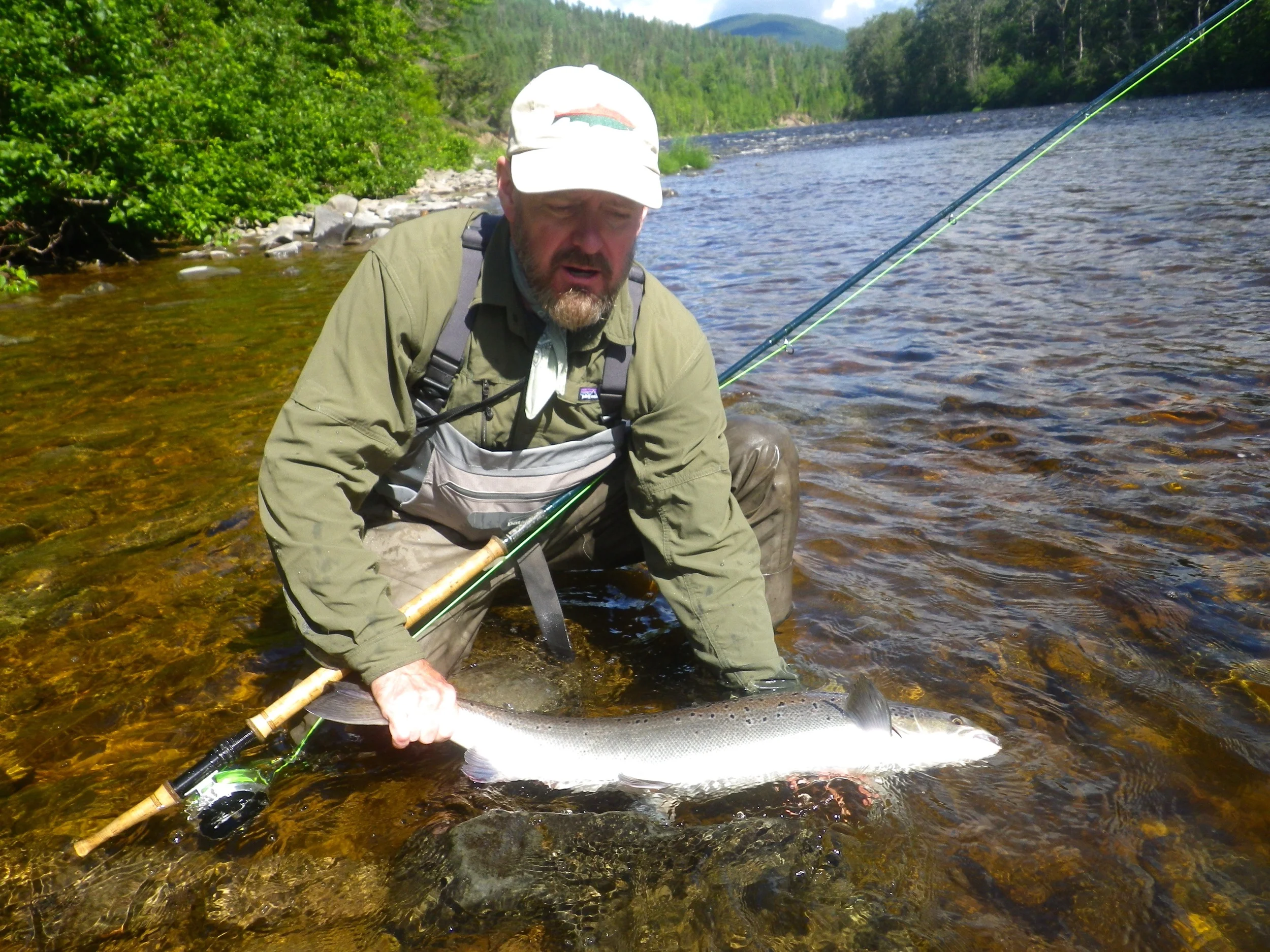 Jeff Bright with his first salmon of 2015, it wasn't his last! Nice one Jeff.