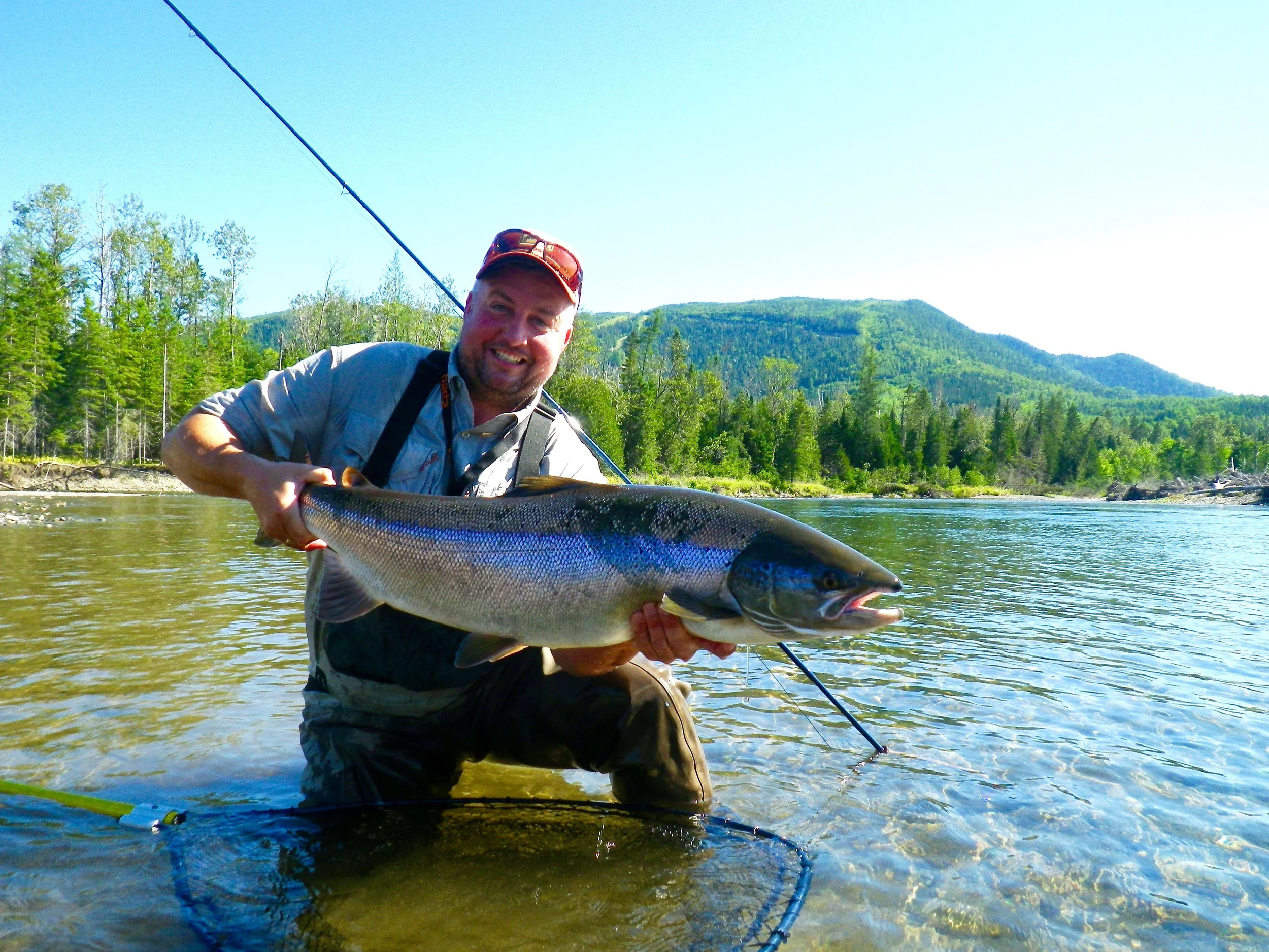 Needless to say, Soren Hjortgaard was a happy angler after landing this one from the Petite Cascapedia, Congratulations Soren, see you next year.