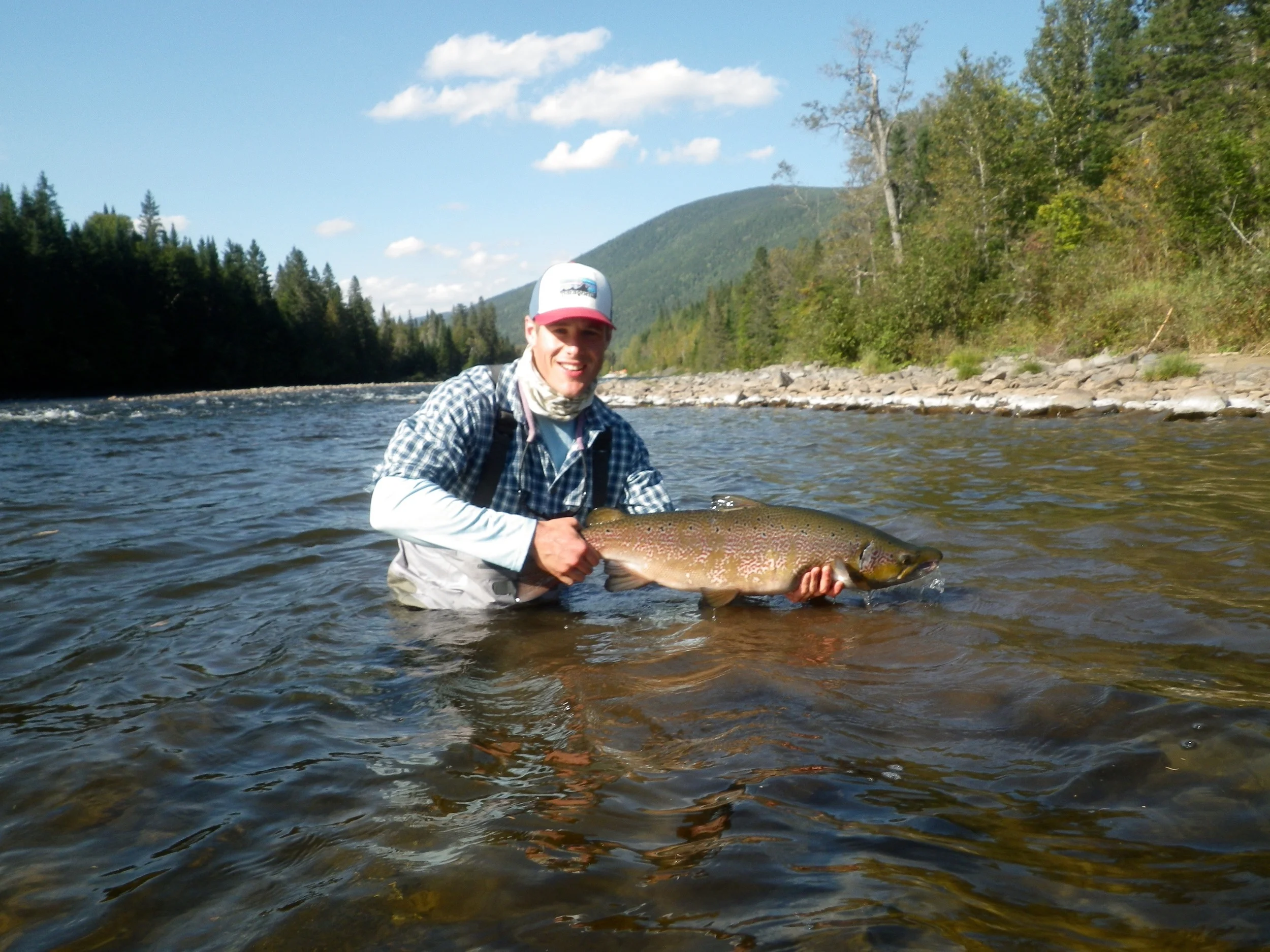 Michael Blades with his first Grand Cascapedia Salmon of 2015, Nice one Michael!