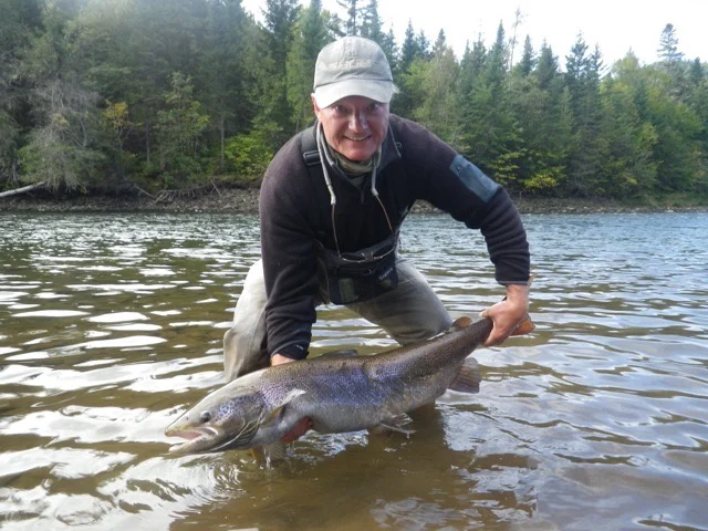Peter Bennett releases a nice one back to the Grand Cascapedia, nice fish Peter!