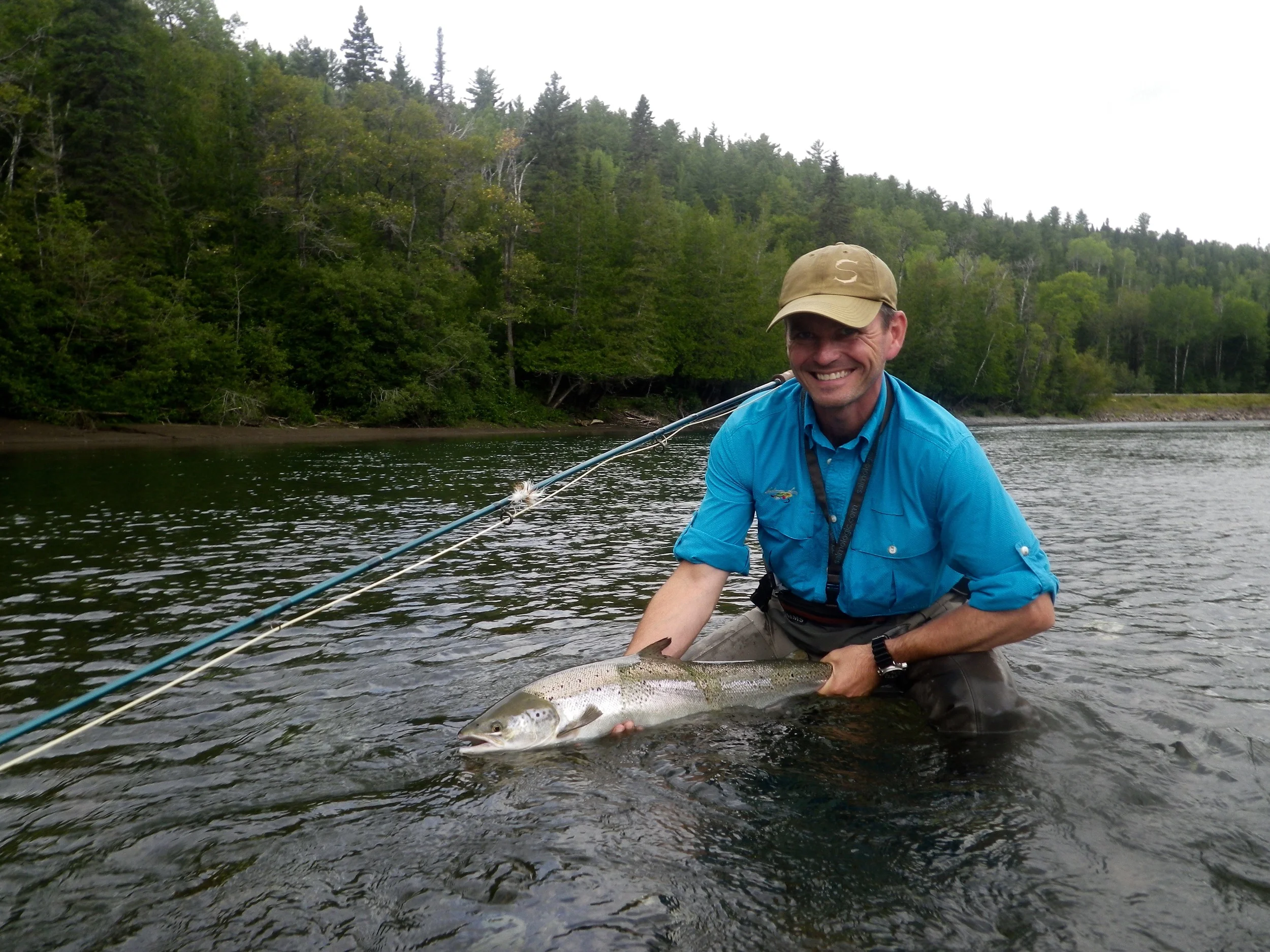 Salmon Lodge regular Peter Norby with his first one of the season, there were may more to come. Congratulations Peter!