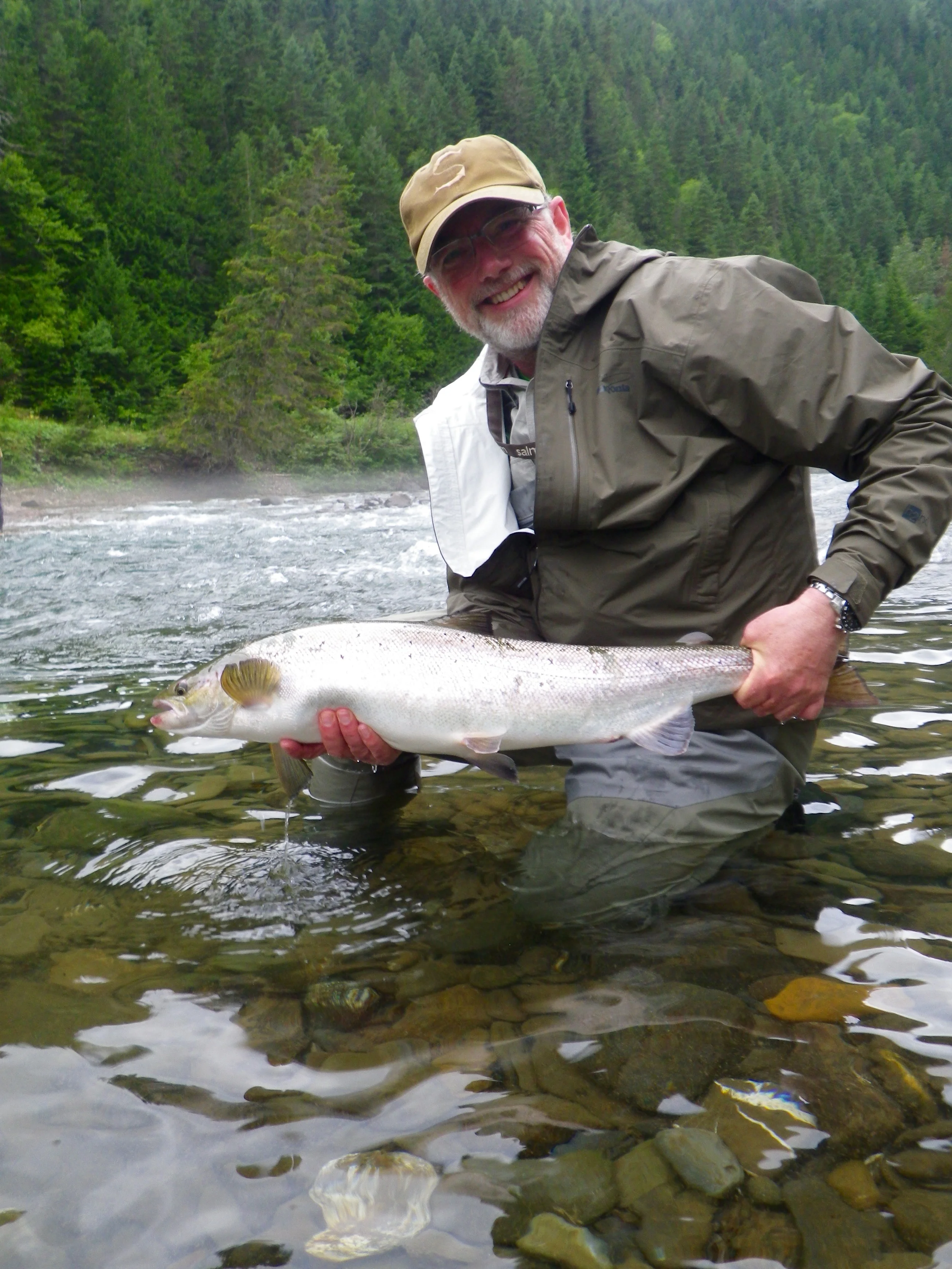 Michael Kendrick with a nice fresh run salmon on the Bonventure, Congratulations Michael!