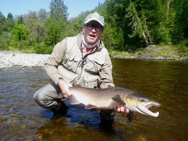 Gerard Pichot from France has been coming to Salmon Lodge for a number of years, here he is a one from the Grand Cascapedia, nice salmon Gerard!