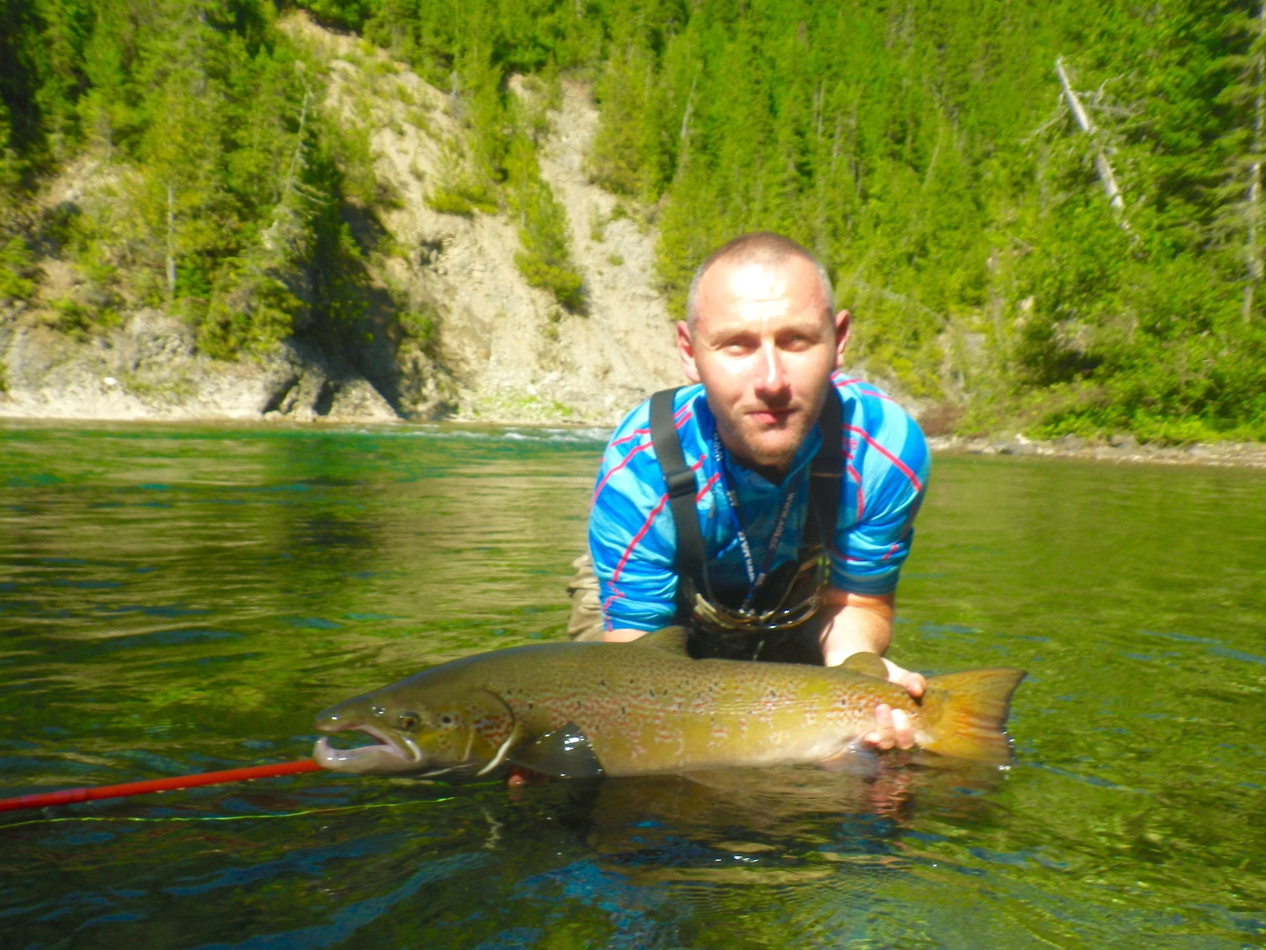 Klaus Vander with his first Canadian Atlantic salmon, congratulations Klaus!