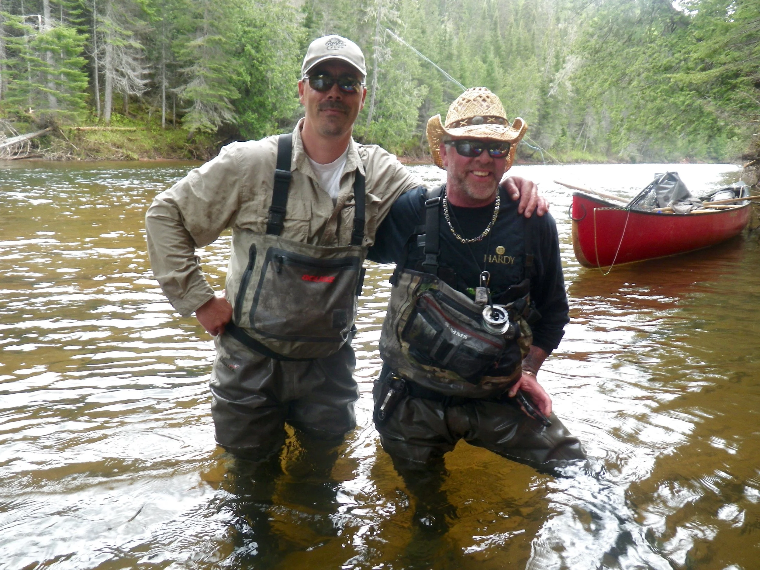Salmon Lodge guides Larry Dee (right) and Jean Marc Clermont, these boys know where to find salmon!