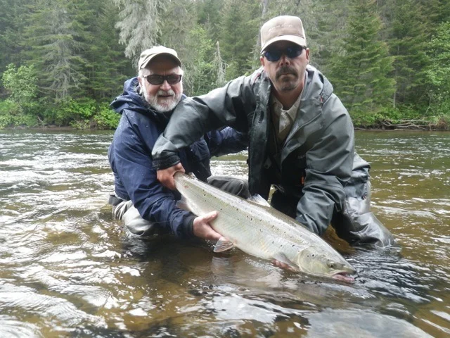 Salmon Lodge regular Don Piktalias with his first ofd the season, Nice one Don!