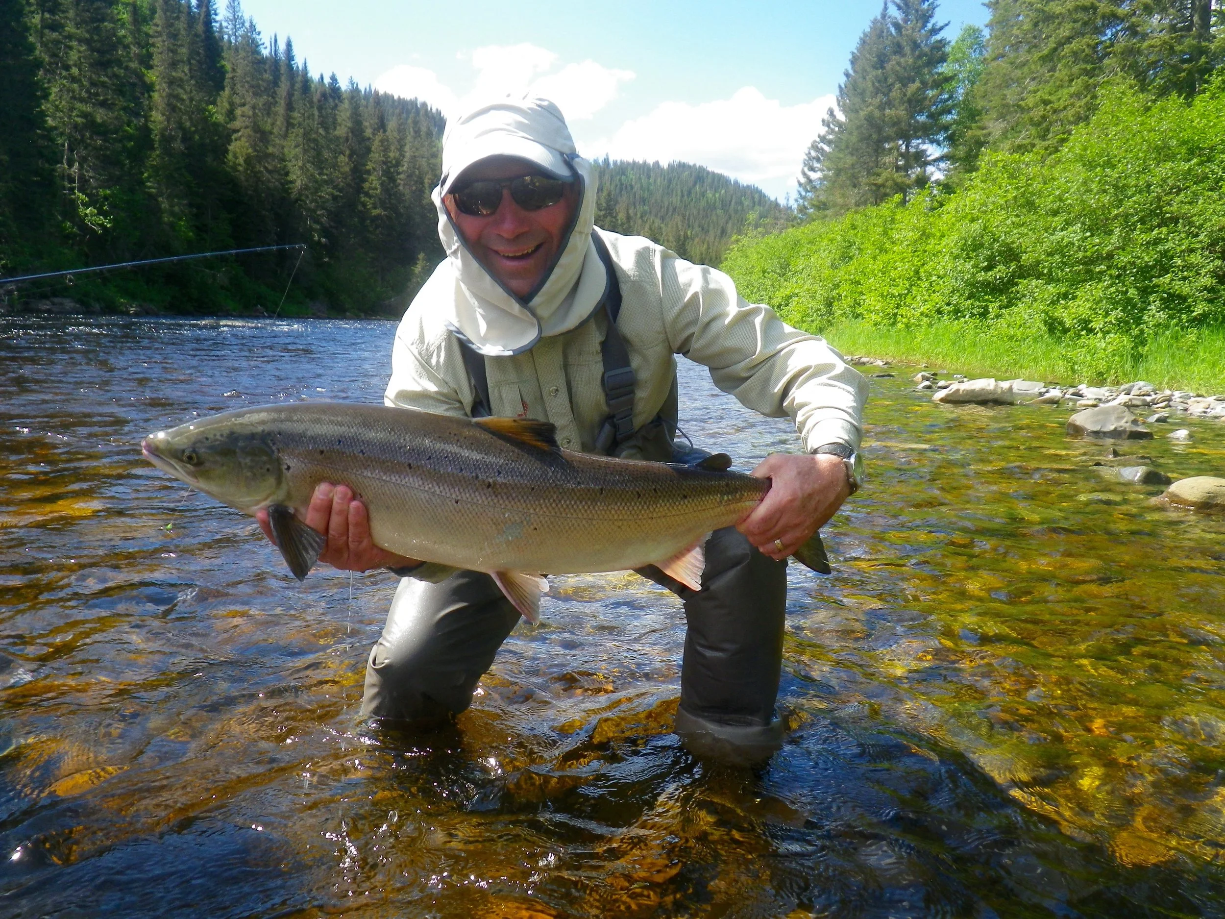 Gerry Savoie with his first fish of the season, Congratulations Gerry, see you next year!