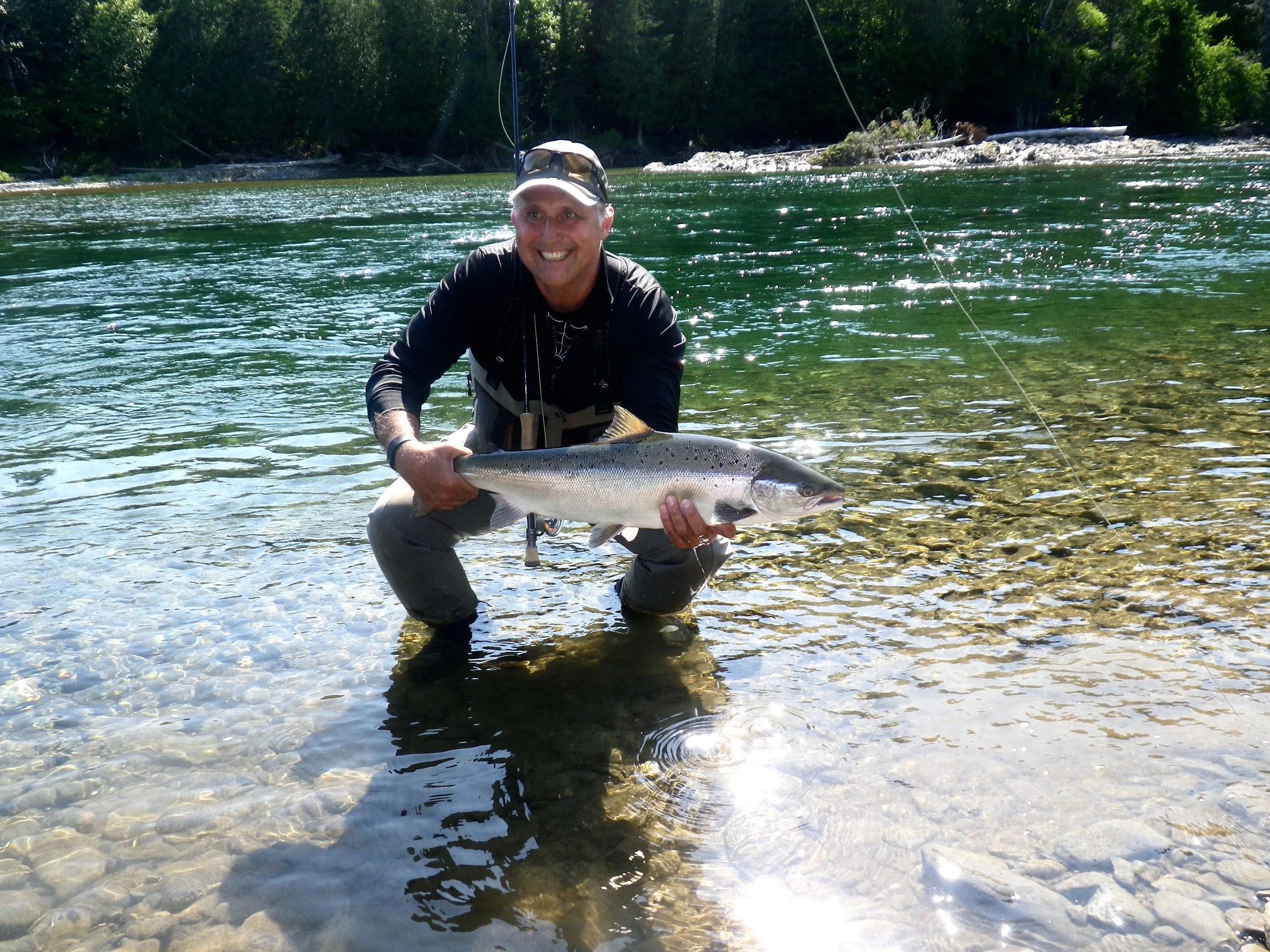 Long time Salmon Lodge guest Luc Chabot with nice one on the Petite, congratulations Luc!