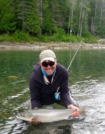 Benoit Laurin with his first salmon of the season, Nice on Benoit!