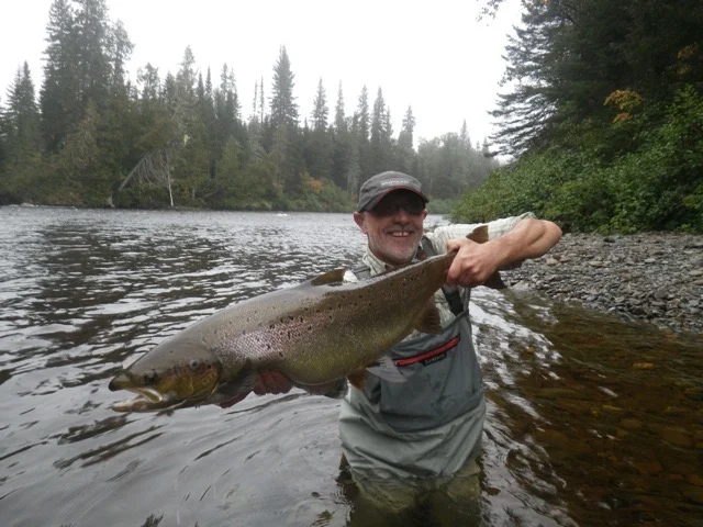 Peter Hollingsworth from the UK with his first salmon from the Grand Cascapedia, Nice one Peter, see you next year!