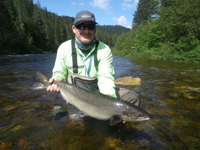 John Martin from the UK releases this fine salmon on the Grand Cascapedia, nice one John.