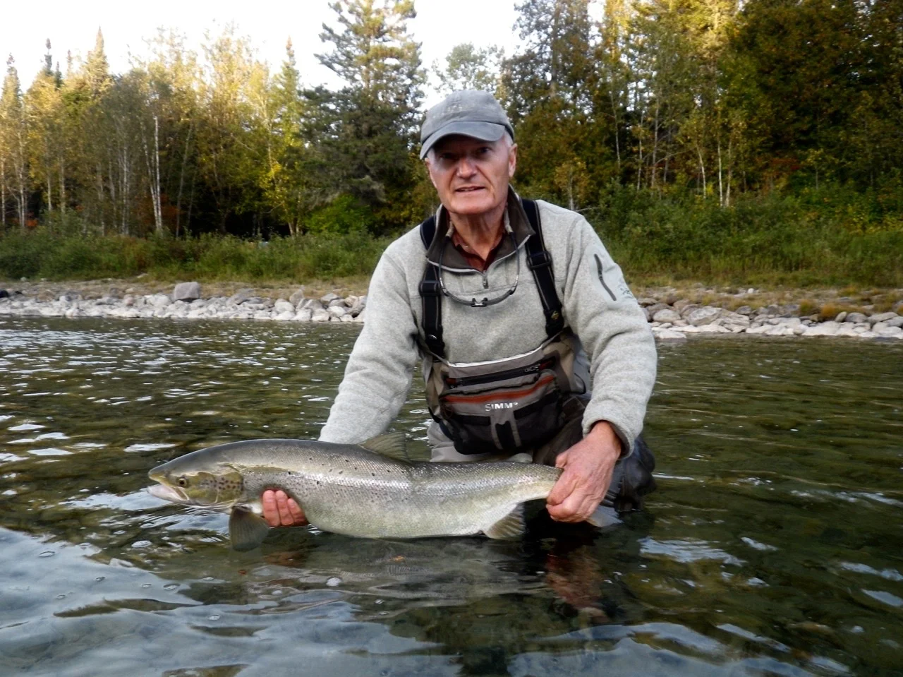 Peter Bennet with a nice fresh Bonaventure salmon, Nice one Peter!