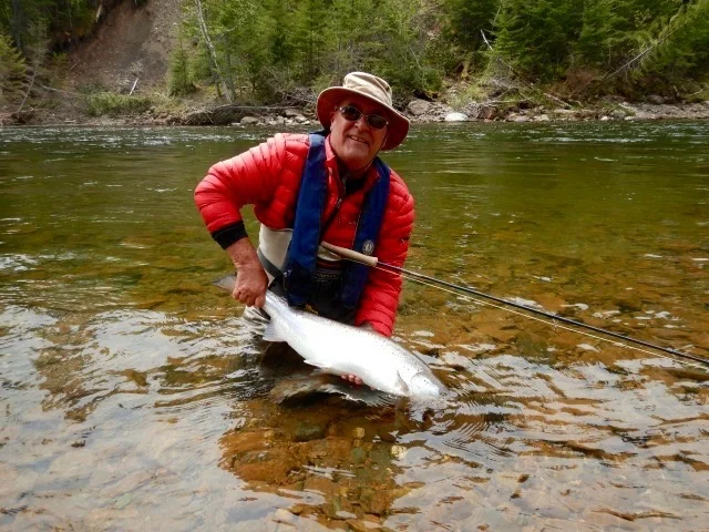 Claude Berger with a fine Grand Cascapedia salmon, Congratulations Claude, well done.