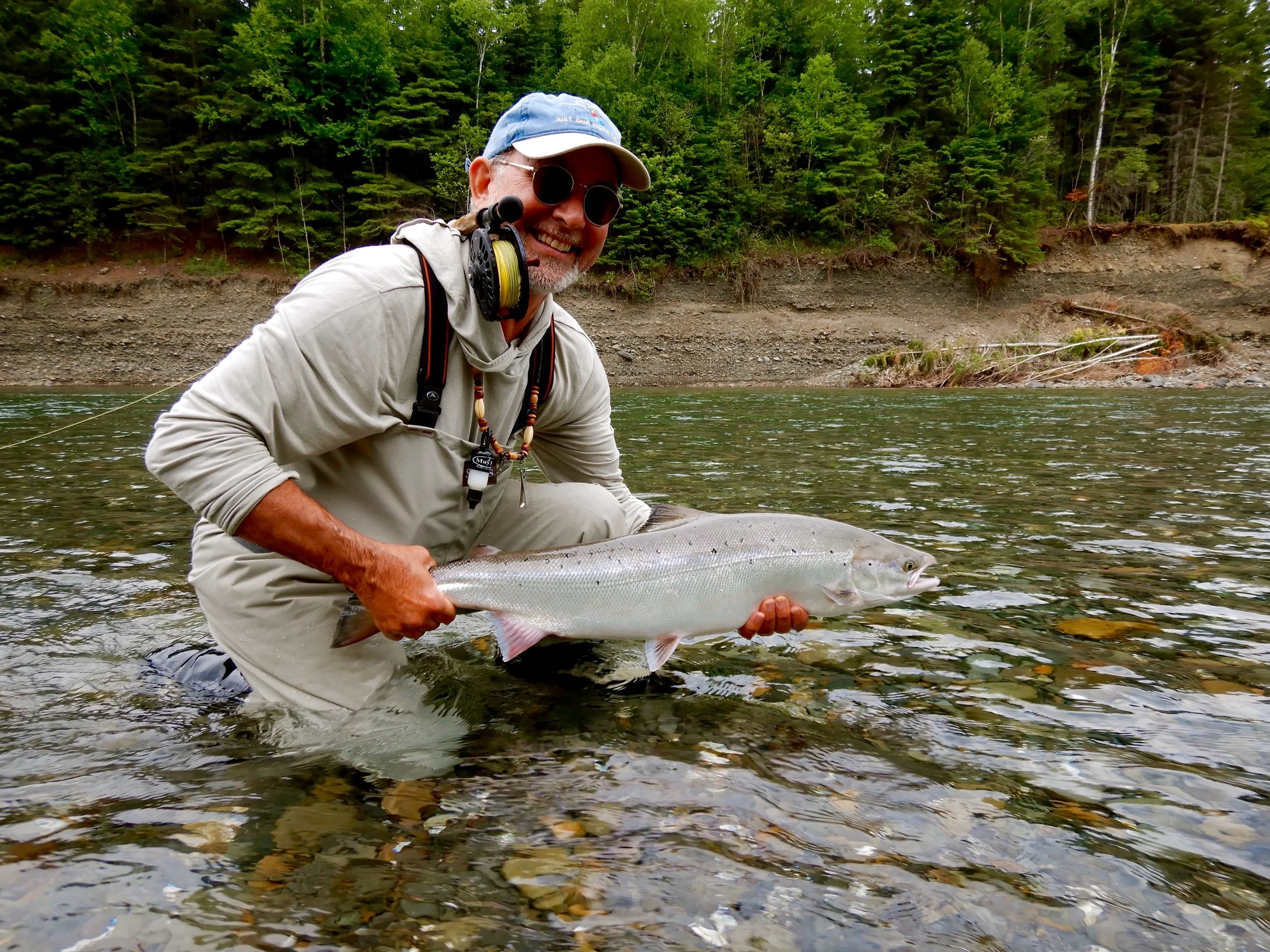 Michael Peluso landed this nice salmon on the Bonaventure , nice one Michael, congratulations,