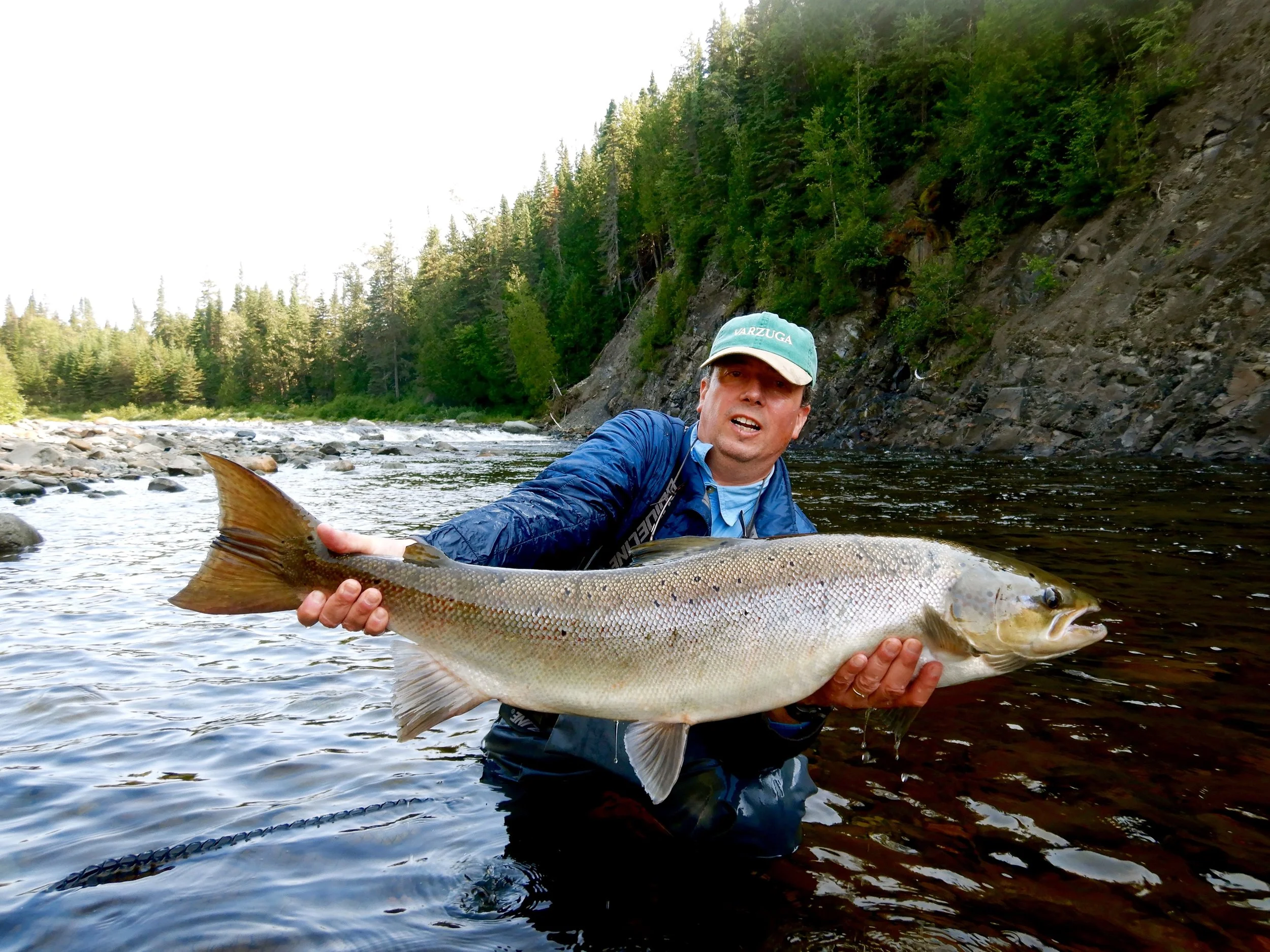 Harold t'Kint with is biggest salmon ever 25 pounds!, congratulations Harold, well done.