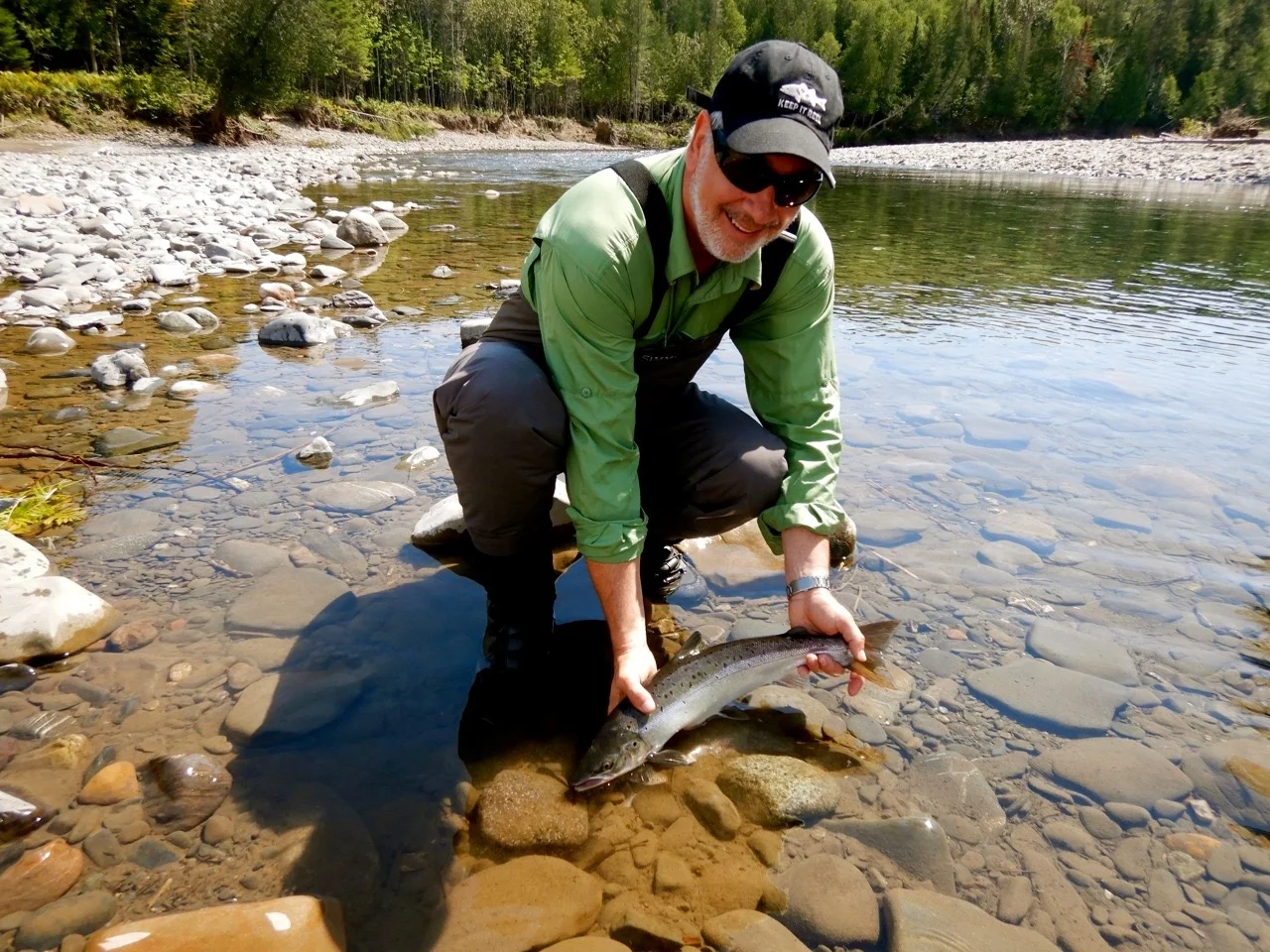 Pierre Brown with a fine grilse, nicely done Pierre