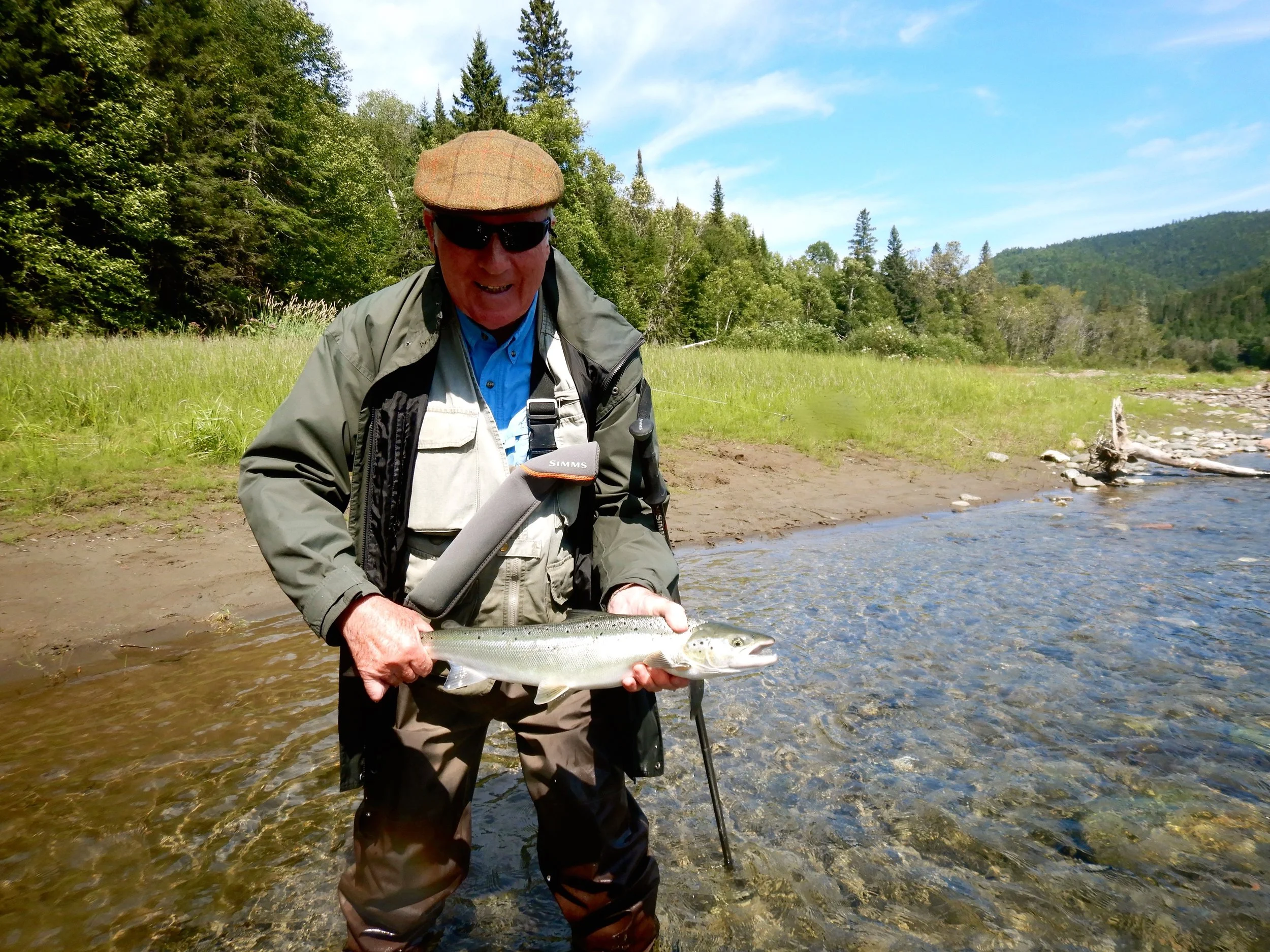 This was John Carroll's first trip to Salmon Lodge, Not the best water conditions this year John, next year will be better. Congratulations on your first salmon from Canadian waters.
