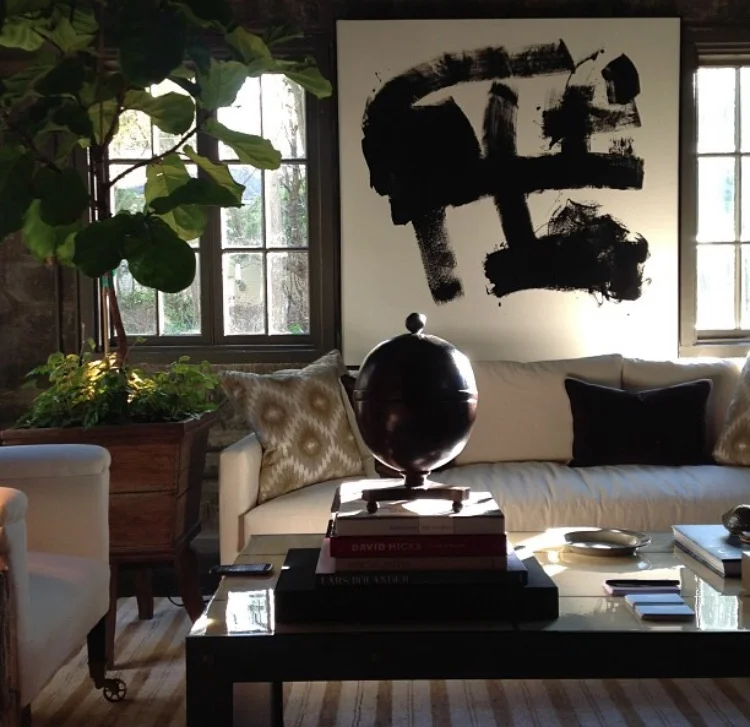 60" x 60" Black and white commissioned for Atlanta Symphony Showhouse.