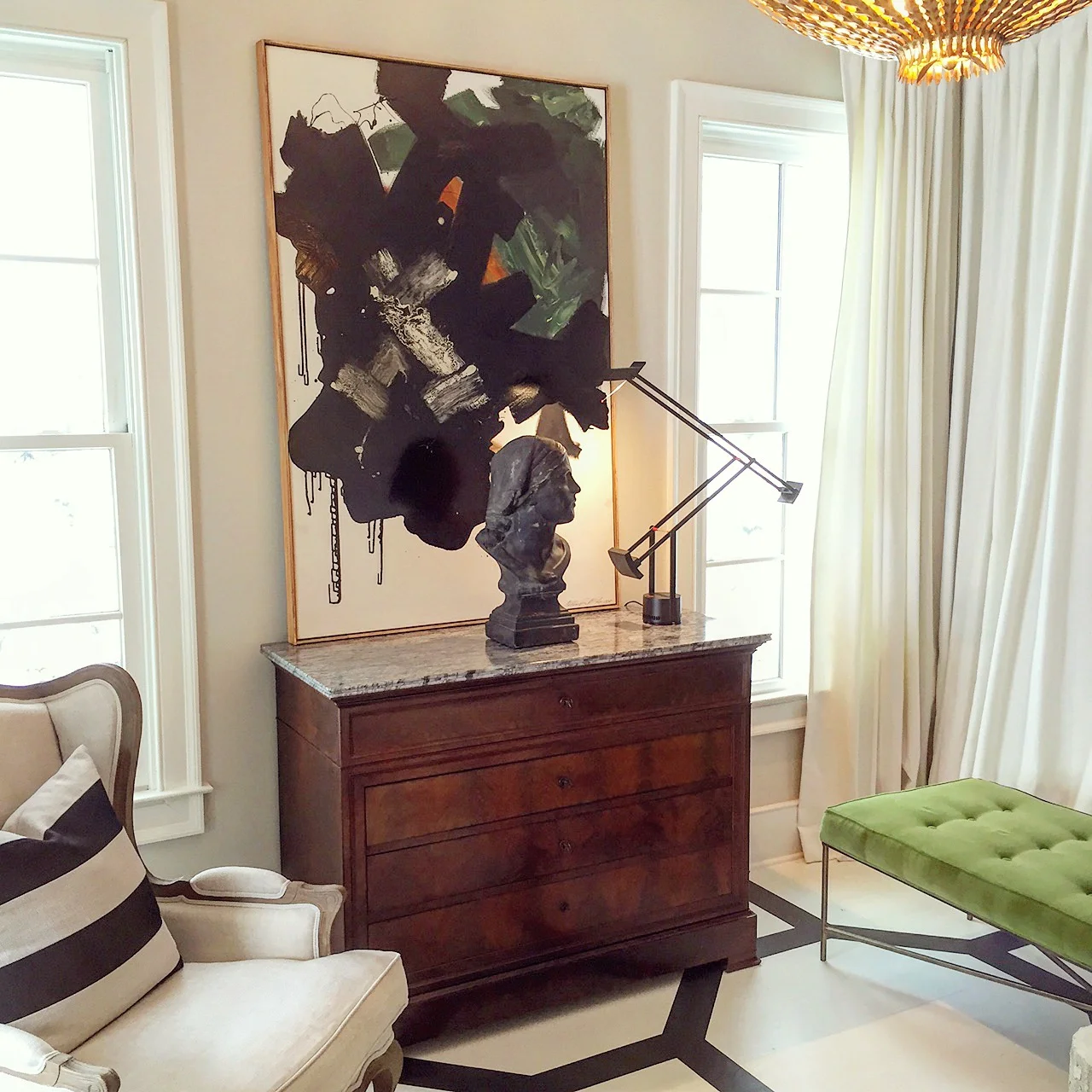 commissioned piece for a foyer to incorporate green.