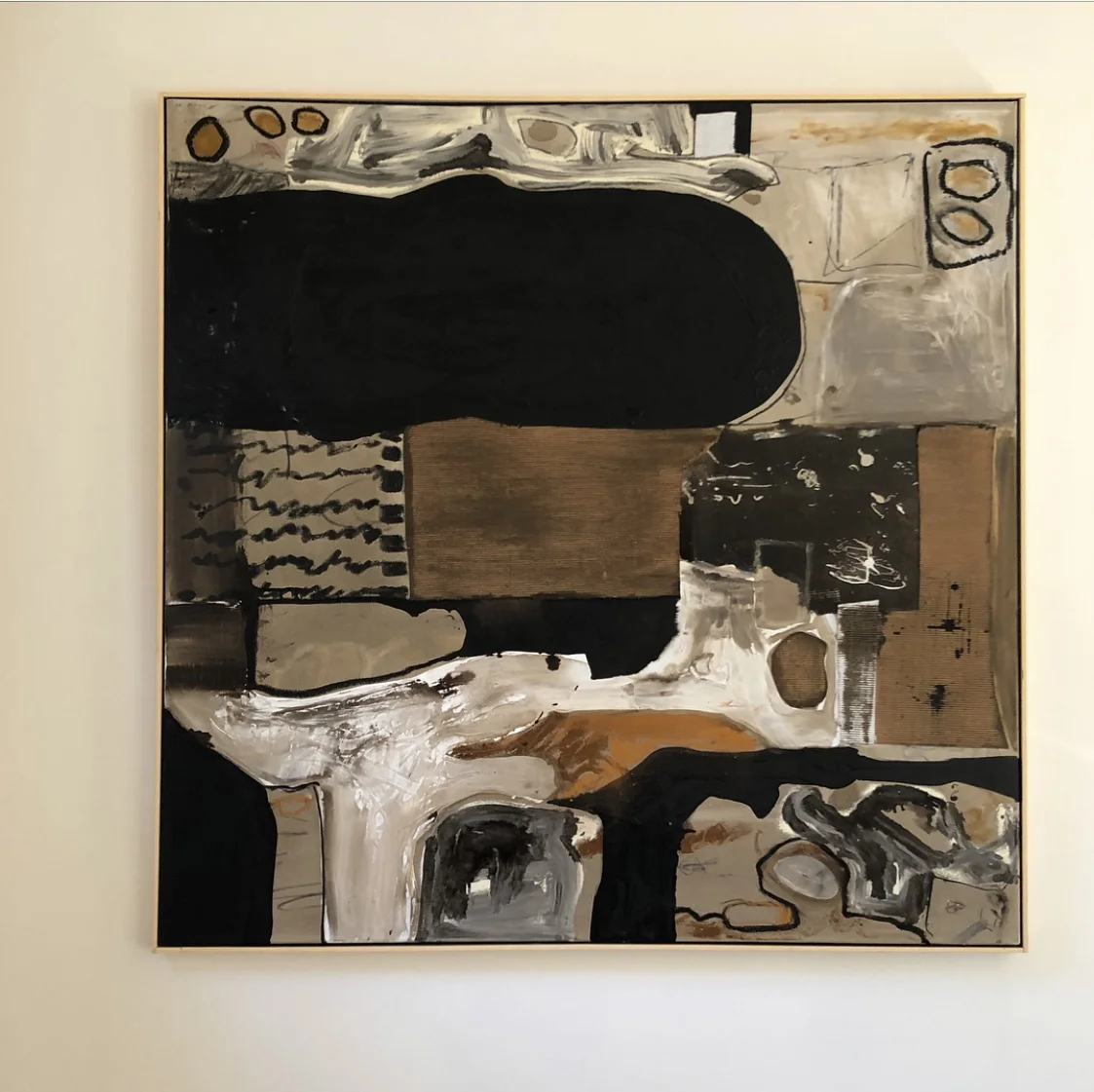 48" x 48" abstract mixed media painting