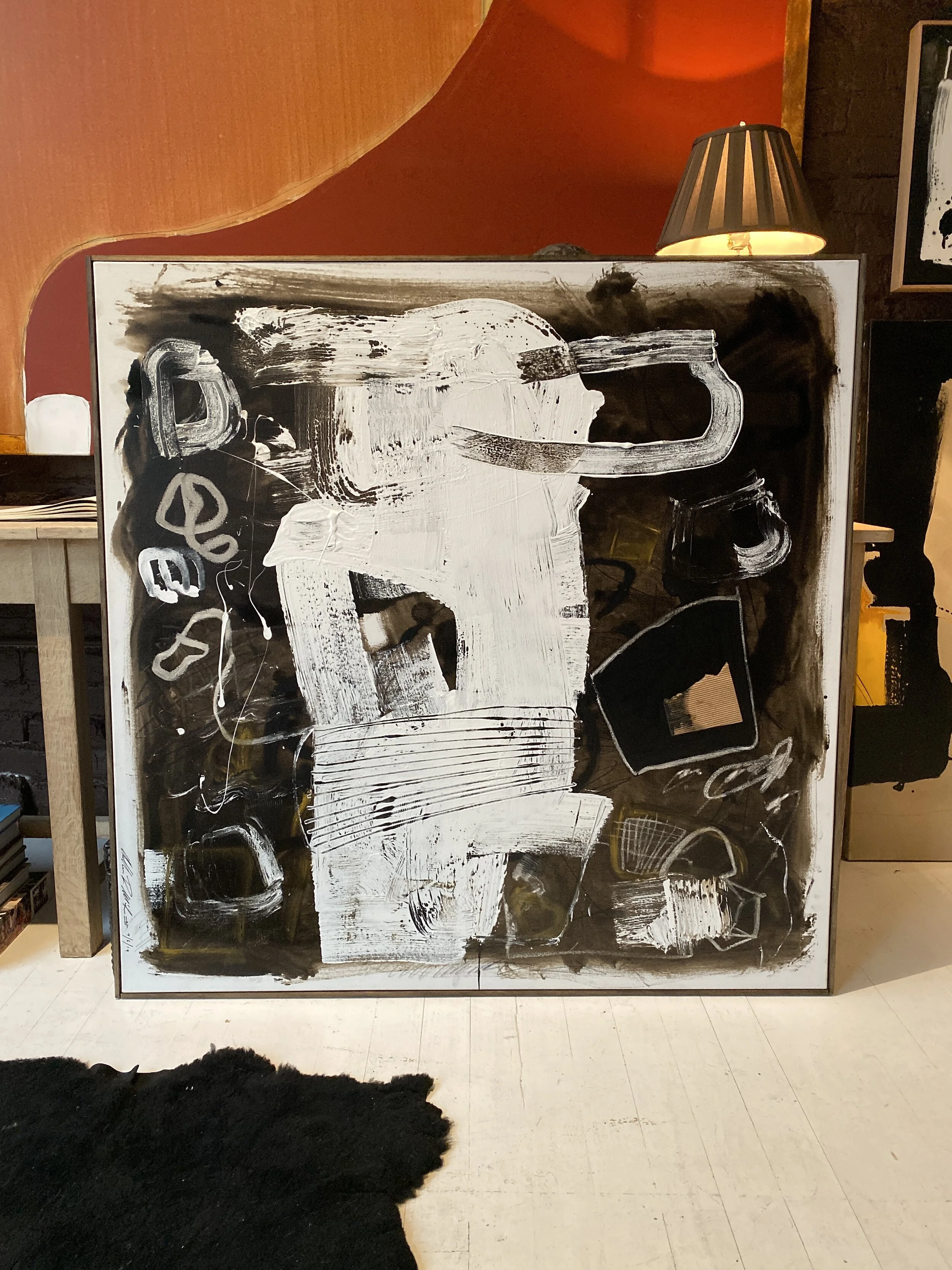 48” x 48” mixed media abstract 