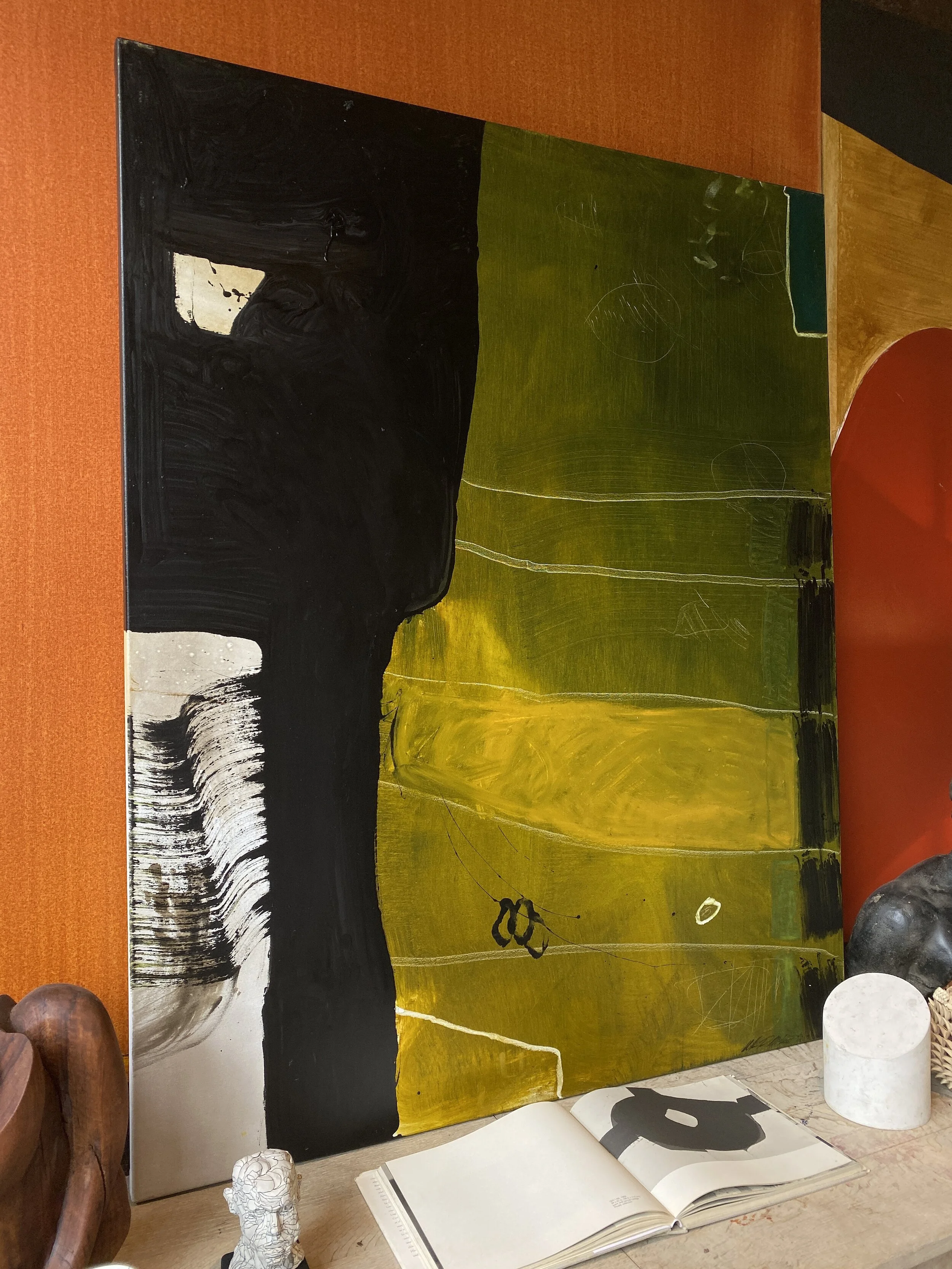 48” x 60” oil abstract.