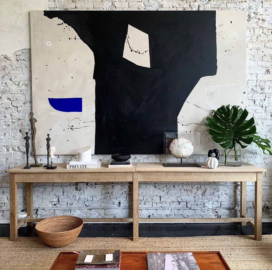 108” x 72” oil and acrylic abstract.